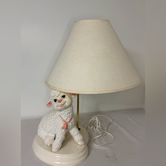 Vintage 1975 Byron Molds Large Ceramic Lamb Lamp 22”
